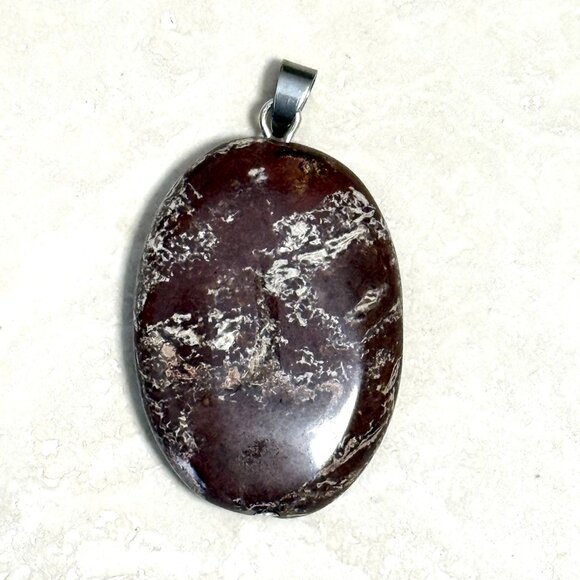 2/$20, Natural Earthy Brecciated Jasper Pendant, Large Genuine Gemstone Pendant - Picture 1 of 11